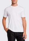 Tom Ford White Crewneck T-shirt With Tf Embroidery In Lyocell And Cotton Blend Man In White