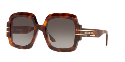 Dior Signature S1u 55mm Oversized Square Acetate Sunglasses In 53b Blonde Havana
