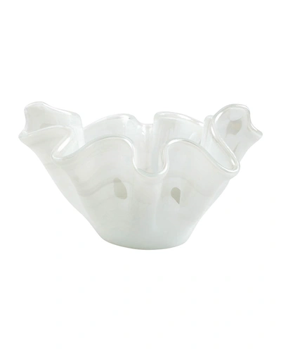 Vietri Onda Glass White Medium Bowl