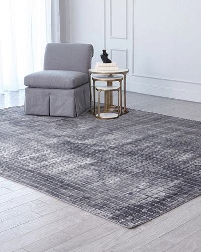 Global Views Hand-loomed Graph Rug, 8' X 10' In Gray