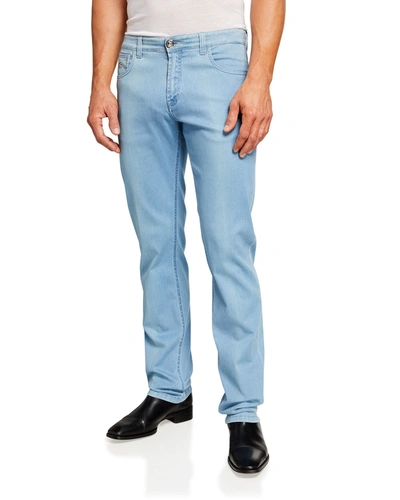 Stefano Ricci Men's Light-wash Slim-fit Denim Jeans In Light Blue