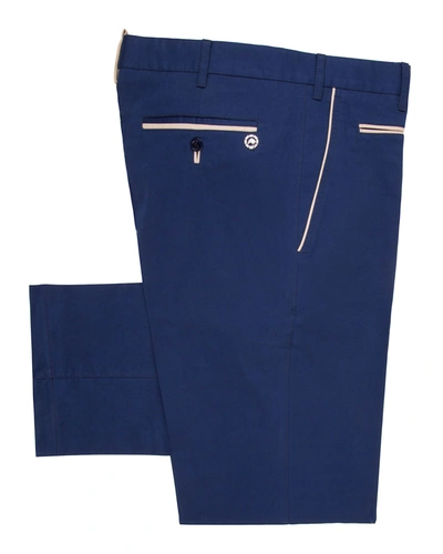 Stefano Ricci Men's Straight-leg Stretch Trousers In Blue