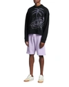 Palm Angels Black Palm Galaxy Glitter Sweatshirt In Black Glittered