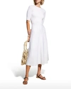 Gabriela Hearst Womens Ivory Seymore Wool, Cashmere And Silk-blend Midi Dress M In Ivory