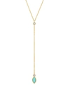 JENNIFER MEYER DIAMOND BEZEL AND TURQUOISE MARQUISE LARIAT,PROD243500179