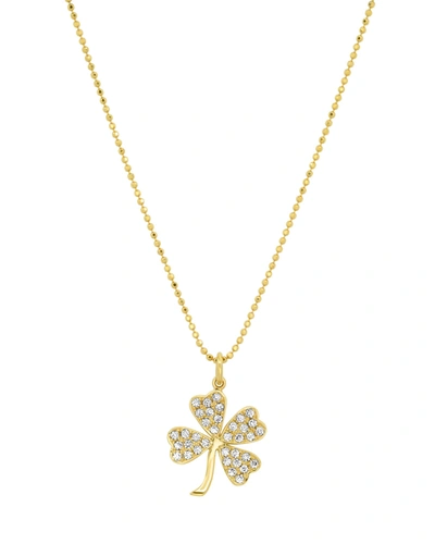 Jennifer Meyer Large Diamond Clover Necklace In Yellow Gold,diamond