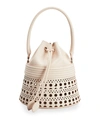 Alaïa Laser-cut Corset Bucket Top-handle Bag In Galet