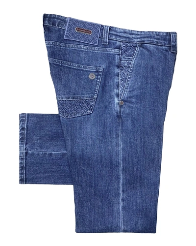 Stefano Ricci Men's Medium-wash Straight-leg Jeans In Blue