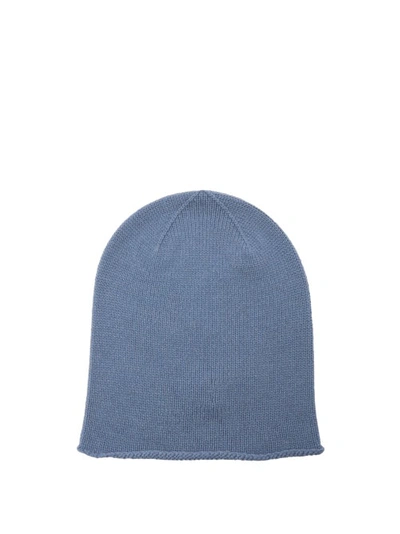 Johnstons Of Elgin Rolled-brim Cashmere Beanie Hat In Blue