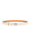 Loewe Textured-leather Belt In Light Oat & Gold
