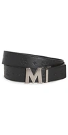 Mcm Claus M Visetos And Leather Reversible Belt