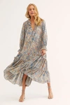 Free People Robe Longue Feeling Groovy In Ivory Combo