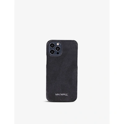 Mintapple Black Branded Suede Iphone 12 Pro Case