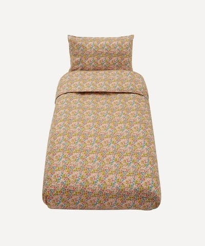 Coco & Wolf Poppy And Daisy Coral Single Duvet Cover Set In Multicoloured