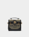 Balmain Bbuzz 23 Logo Canvas Satchel Bag In Khaki