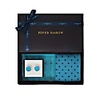 Peper Harow - Made In England Blue Azure Men's Pin Polka Socks & Cufflink Gift Box In Polka