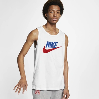 Nike Men's Sportswear Logo Tank Top In White,game Royal,university Red