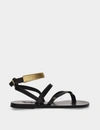 ANCIENT GREEK SANDALS SANDALEN OHIA AUS SCHWARZEM LEDER