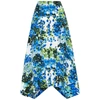 Stella Mccartney Naya Floral Print Handkerchief Hem Silk Midi Skirt In Blue