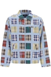 Stussy Mens Plaid Checked Regular-fit Cotton Jacket L In Light Blue