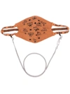 MCM KNITTED MONOGRAM CHAIN DETAIL FACE MASK
