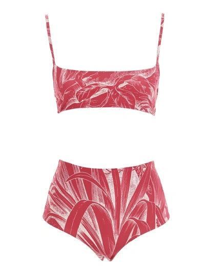 Red Valentino Two-piece Swimsuit Rosa/bianco Polyester Woman In Pink