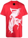 GIVENCHY GIVENCHY MEN'S RED COTTON T-SHIRT,BM715V3Y6B600 S