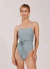 SOMETHING NAVY HIBISCUS FLORAL ONE PIECE