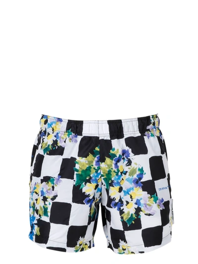 Off-white Check Flowers Swimshorts