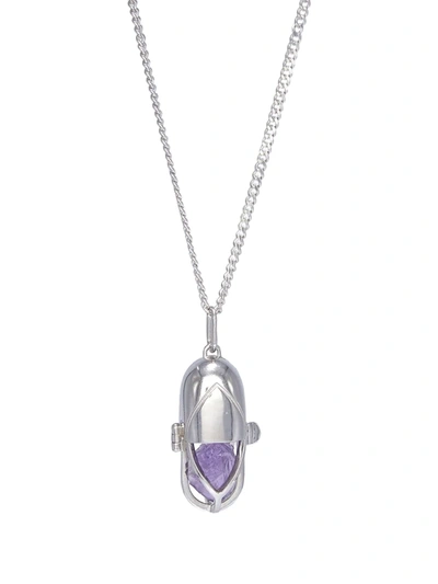 Capsule Eleven Capsule Crystal Pendant Necklace In Silber