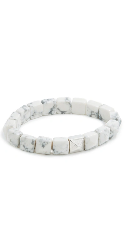 Isabel Marant Multi-bead Resin Bracelet In White/silver