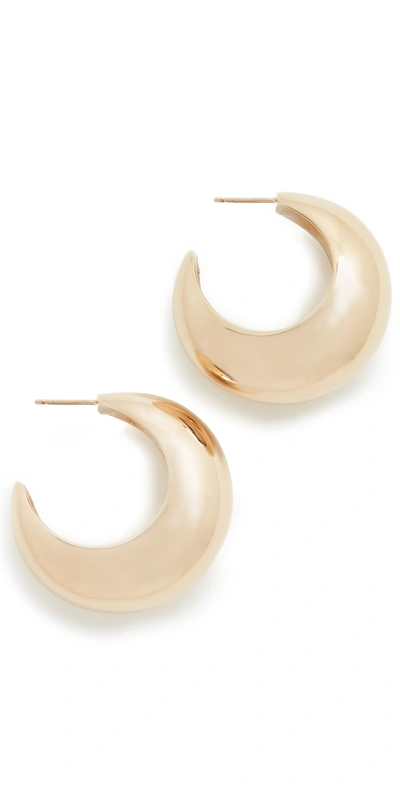 Isabel Marant Shiny Crescent Earrings In Dore