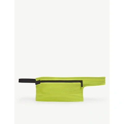 Issey Miyake Lime Green Pleated Woven Belt Bag