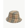 Burberry Check Cotton Blend Bucket Hat In Archive Beige