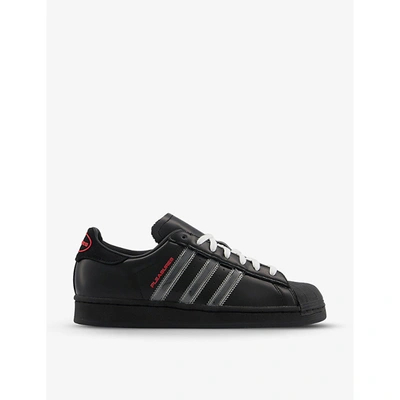 Adidas Statement Adidas X Pleasures Superstar Leather Low-top Trainers In Pleasures Core Black