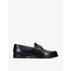 GUCCI GUCCI MENS BLACK KAVEH INTERLOCKING-G LEATHER LOAFERS,47524430