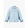 ACNE STUDIOS WOMENS LIGHT BLUE UPCYCLED TUI COLOUR-BLOCKED UPCYCLED-DENIM JACKET XXS/XS,R03788289