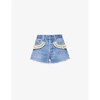 MIU MIU UPCYCLED BY MIU MIU X LEVI'S EMBELLISHED HIGH-RISE DENIM SHORTS,R03784928