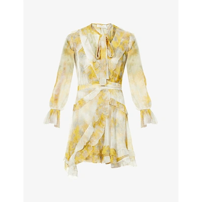 Zimmermann Botanica Floral-print Silk-crepe Wrap Mini Dress