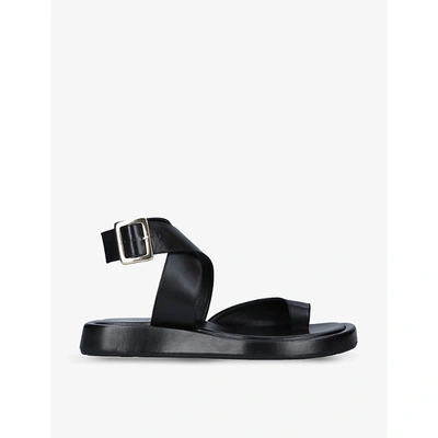 Gia Couture X Rosie Huntington-whiteley Wraparound Flat Sandals In Black