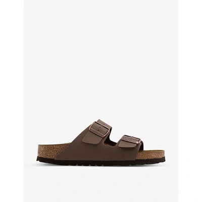 BIRKENSTOCK WOMENS MOCHA BIRKO FLOR ARIZONA FAUX-LEATHER SANDALS EUR 37 / 4 UK,57605334