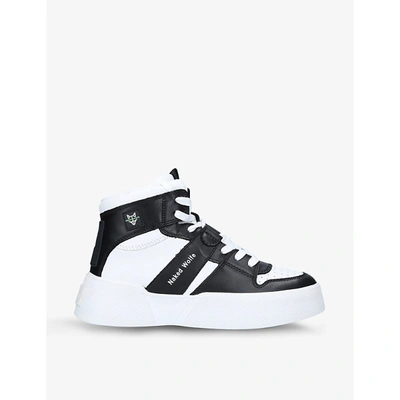 Naked Wolfe Phantom Leather High-top Trainers In Black