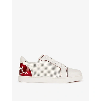 Christian Louboutin Bicolor Low-top Logo Sneakers In Biancoab