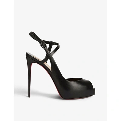 Christian Louboutin Womens Black Jenlove Alta 120 Kid Black 7.5