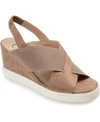 Journee Collection Women's Ronnie Wedge Sandals Women's Shoes In Tan/beige