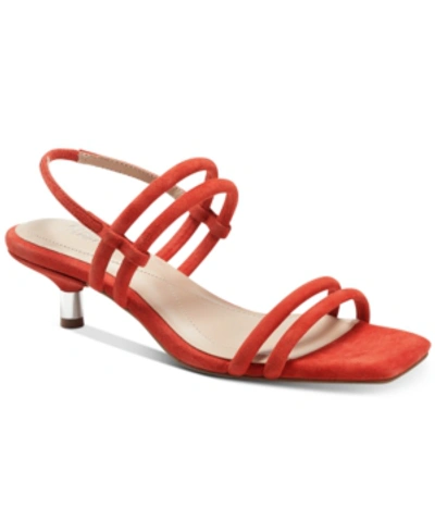 Alfani Women's Paulina Slingback Sandals, Created For Macy's Women's Shoes In Red Suede