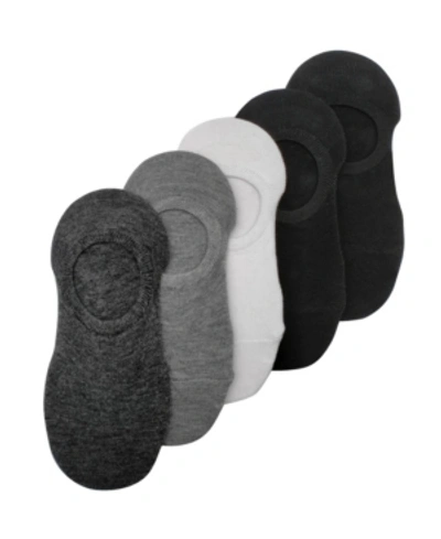French Connection Women's Sock Liner, Pack Of 5 In Black, Charcoal Gray, Gray, White