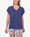 Vera Bradley Flutter-sleeve T-shirt & Shorts Pajama Set In Hummingbird Park