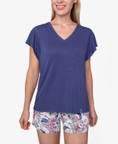 Vera Bradley Flutter-sleeve T-shirt & Shorts Pajama Set In Hummingbird Park