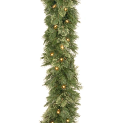 National Tree Company 9' X 10" Wispy Willow Garland With 50 Clear Lights In Green
